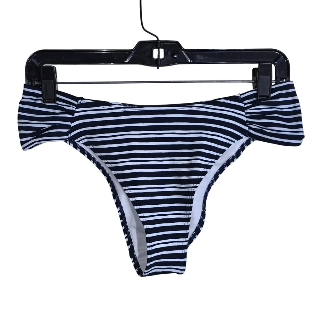 Striped Navy and White Bikini Set - Women Swim Bikinis